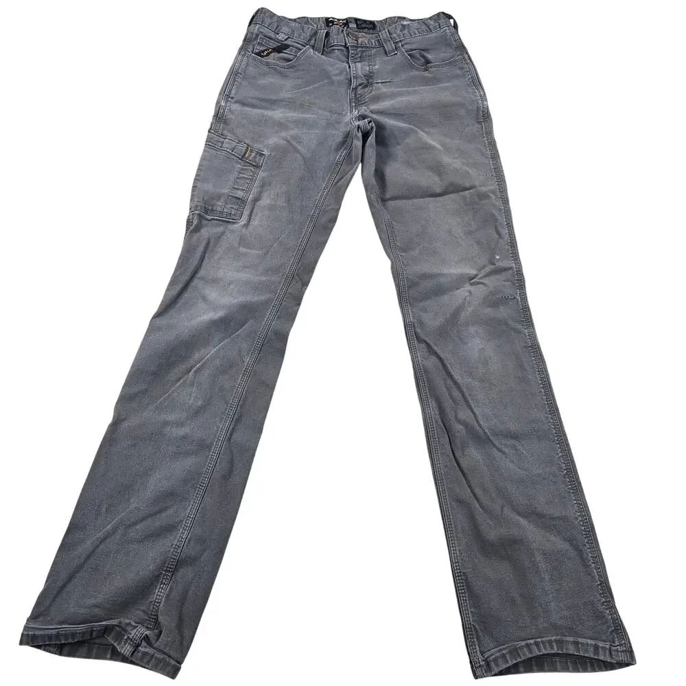 Ariat M4 Low Rise Durastretch Made Tough Straight‎ Leg Rebar Gray Pant Size 30